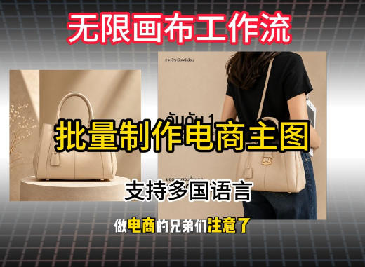 无限画布工作流搭建教程，一键电商主图批量制作，批量下载，支持多国语言-易创网