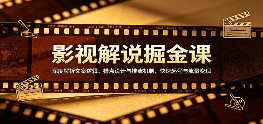 影视解说掘金课：深度解析文案逻辑、槽点设计与推流机制，快速起号与流量变现-易创网