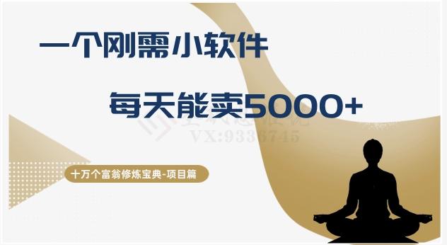 十万个富翁修炼宝典之17.一个刚需小软件，每天能卖5000+-易创网