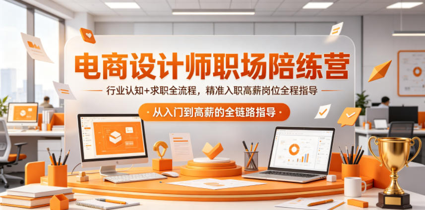 电商设计师职场陪练营，行业认知+求职全流程，精准入职高薪岗位全程指导-易创网
