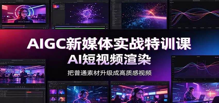 AIGC新媒体实战特训课：工具入门实操，AI短视频渲染，数字人商业视频制作-易创网