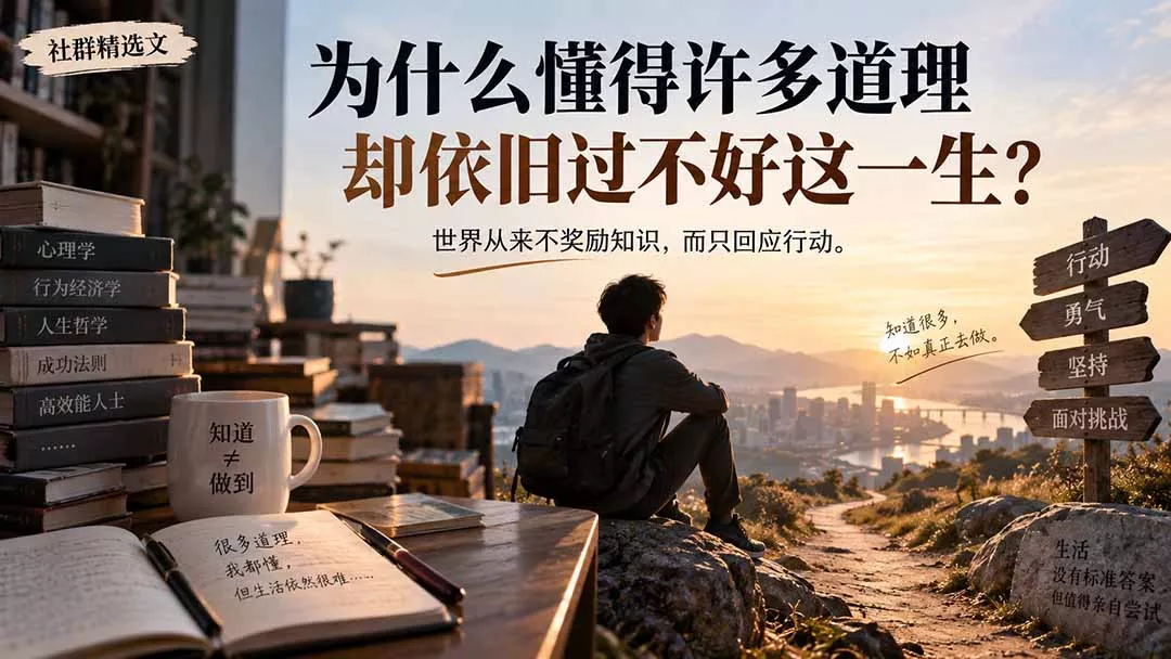社群精选文：为什么懂得许多道理却依旧过不好这一生？-易创网