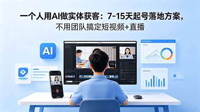 （18432期）一个人用AI做实体获客：7-15天起号落地方案，不用团队搞定短视频+直播-易创网