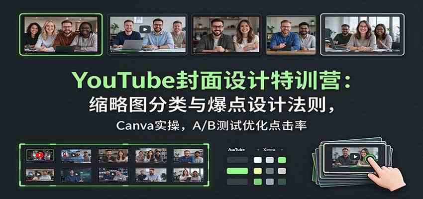 YouTube封面设计特训营：缩略图分类与爆点设计法则，Canva实操，A/B测试优化点击率-易创网