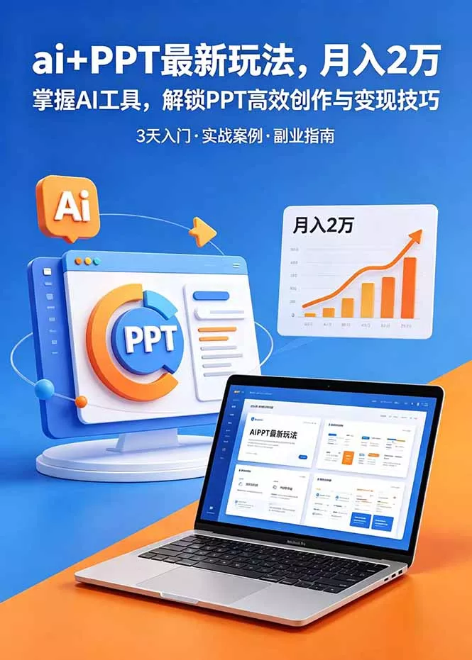 ai+PPT最新玩法，月入2万掌握AI工具，解锁PPT高效创作与变现技巧3天入门，实战案例·副业指南-易创网