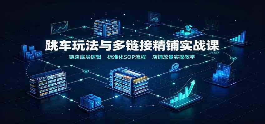 跳车玩法与多链接精铺实战课：链路底层逻辑，标准化SOP流程，店铺放量实操教学-易创网