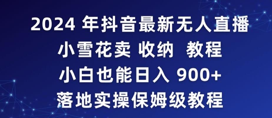 2024年抖音最新无人直播小雪花卖收纳教程，小白也能日入900+落地实操保姆级教程【揭秘】-云创网