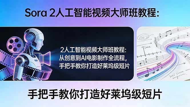 （17688期）Sora 2人工智能视频大师班教程：从创意到AI电影制作全流程，手把手教你打造好莱坞级短片-易创网