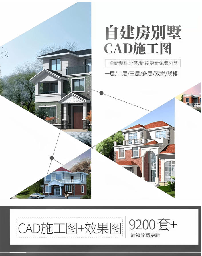 付费购买素材！2026新整理新农村自建房设计图，图纸CAD施工图合集，超18700+套，自建房屋图纸-易创网