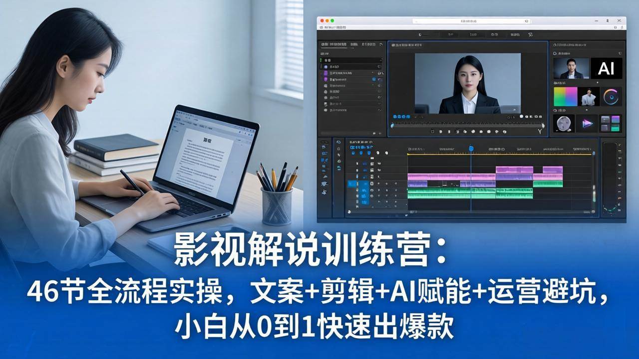 （18053期）影视解说特训营：46节全流程实操，文案+剪辑+AI赋能+运营避坑，小白从0到1快速出爆款-易创网