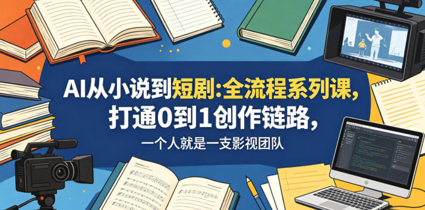 AI从小说到短剧全流程系列课，打通0到1创作链路，一个人就是一支影视团队-易创网