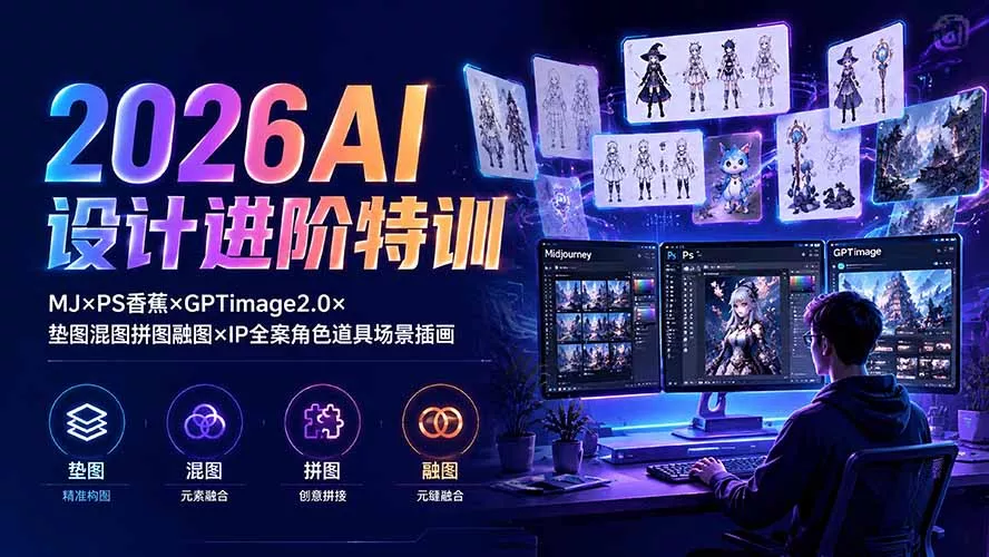 2026AI设计进阶特训：MJ×PS香蕉×GPTimage2.0×垫图混图拼图融图×IP全案角色道具场景插画-易创网
