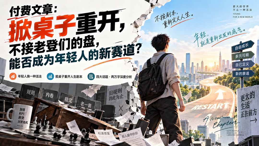 （20557期）付费文章：掀桌子重开，不接老登们的盘，能否成为年轻人的新赛道？-易创网