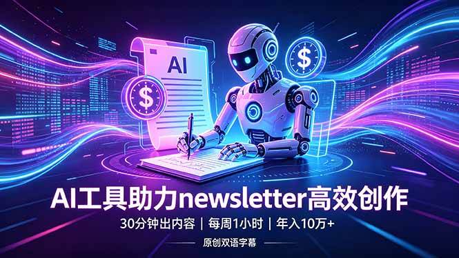 （18279期）做newsletter怕费时间？AI工具帮你30分钟出内容，每周1小时，年入10万+【原创双语字幕】-易创网