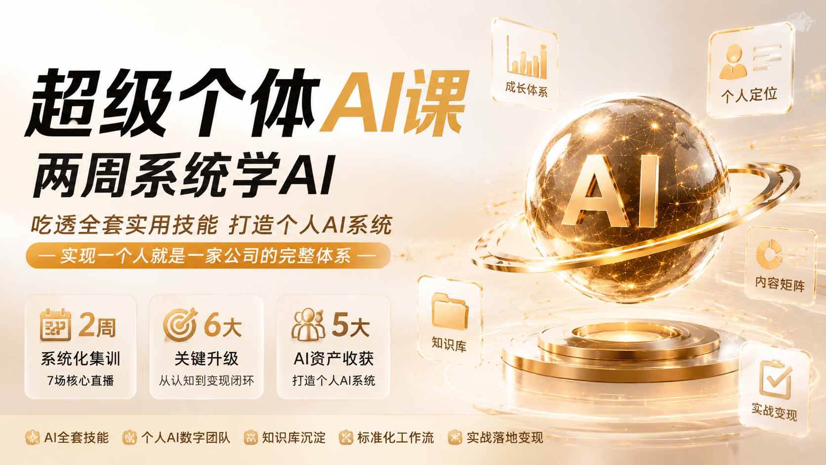 （20034期）超级个体AI课 两周系统学AI；吃透全套实用技能打造个人AI系统，实现一个人就是一家公司的完整体系(更新0823)-易创网