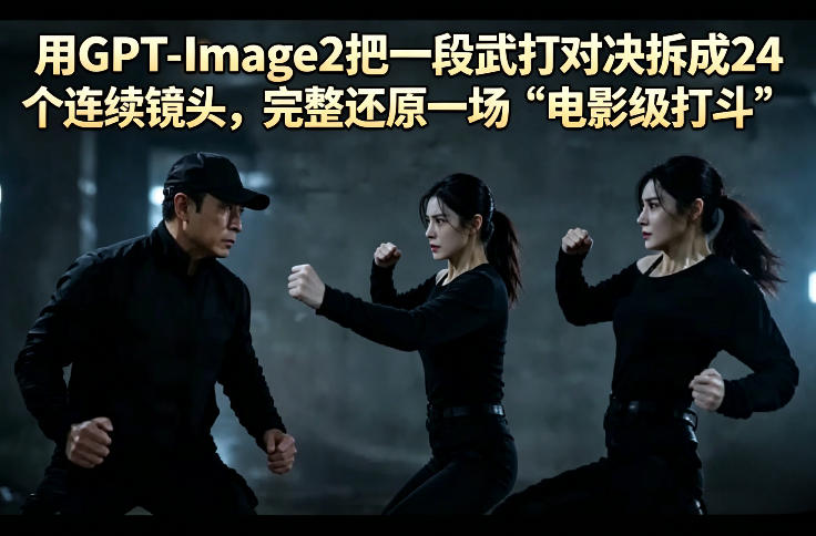 用GPT-Image2把一段武打对决拆成24个连续镜头，完整还原一场“电影级打斗”-易创网