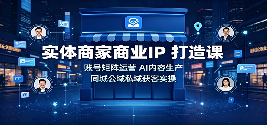 实体商家商业IP打造课：账号矩阵运营，AI内容生产，同城公域私域获客实操-易创网