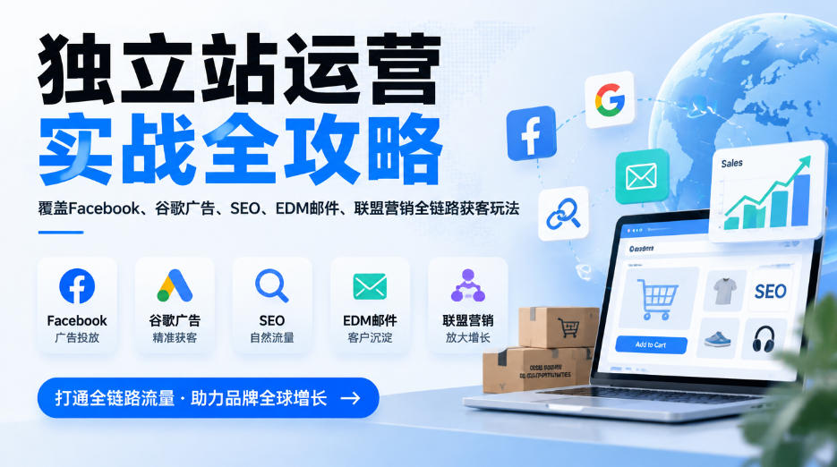 独立站运营实战全攻略，覆盖Facebook、谷歌广告、SEO、EDM邮件、联盟营销全链路获客玩法（更新2026）-易创网