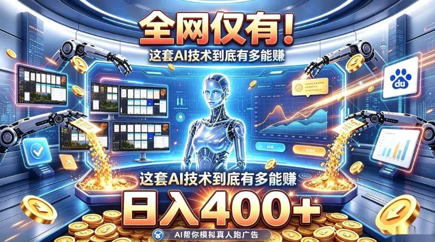 全网仅有！这套AI技术到底有多能賺，日入400+，无需人工干预，实现真正被动变现【揭秘】-易创网