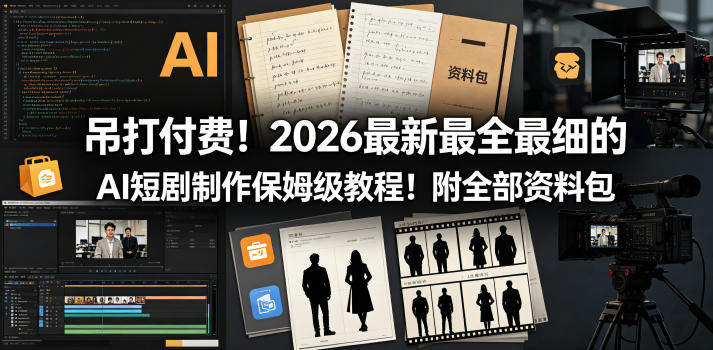吊打付费！2026最新最全最细的AI短剧制作保姆级教程！附全部资料包-易创网