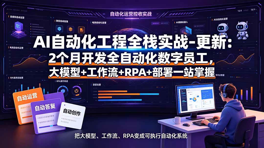 （19279期）AI自动化工程全栈实战-更新：2个月开发全自动化数字员工，大模型+工作流+RPA+部署一站式掌握-易创网