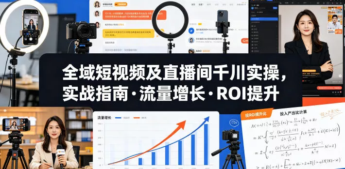 全域短视频及直播间千川实操，实战指南·流量增长·ROI提升(更新)-易创网