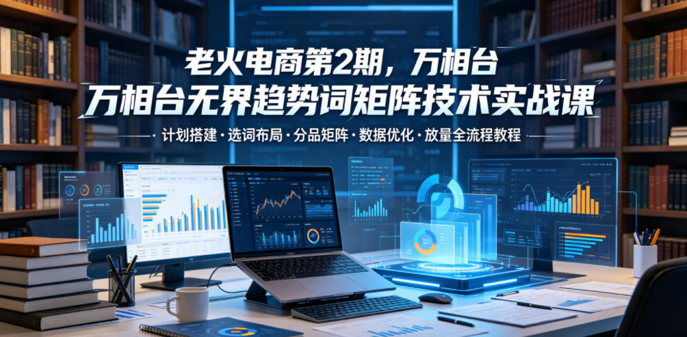 老火电商第2期，万相台无界趋势词矩阵技术实战课，计划搭建・选词布局・分品矩阵・数据优化・放量全流程教程-易创网