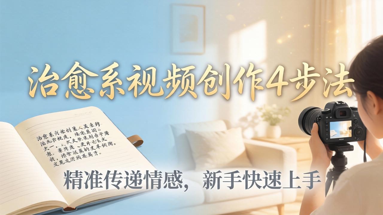 治愈系视频创作4步法：从文案打磨到画面呈现，精准传递情感，新手快速上手出优质内容-易创网