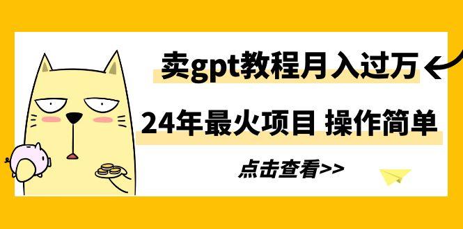 24年最火项目，卖gpt教程月入过万，操作简单-云创网