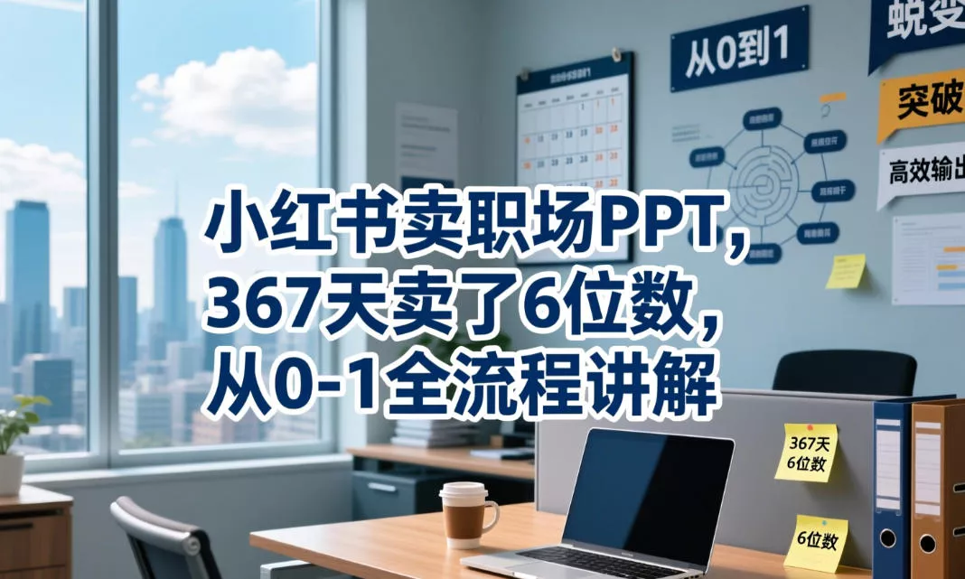 小红书卖职场PPT，367天卖了6位数，从0-1全流程讲解-易创网