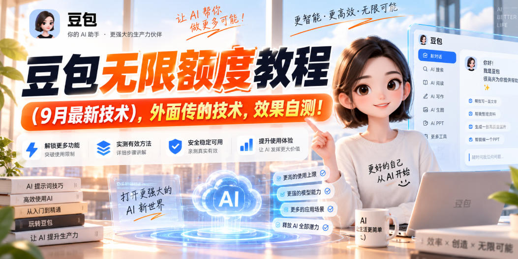 豆包无限额度教程（9月最新技术），外面传的技术，效果自测！-易创网