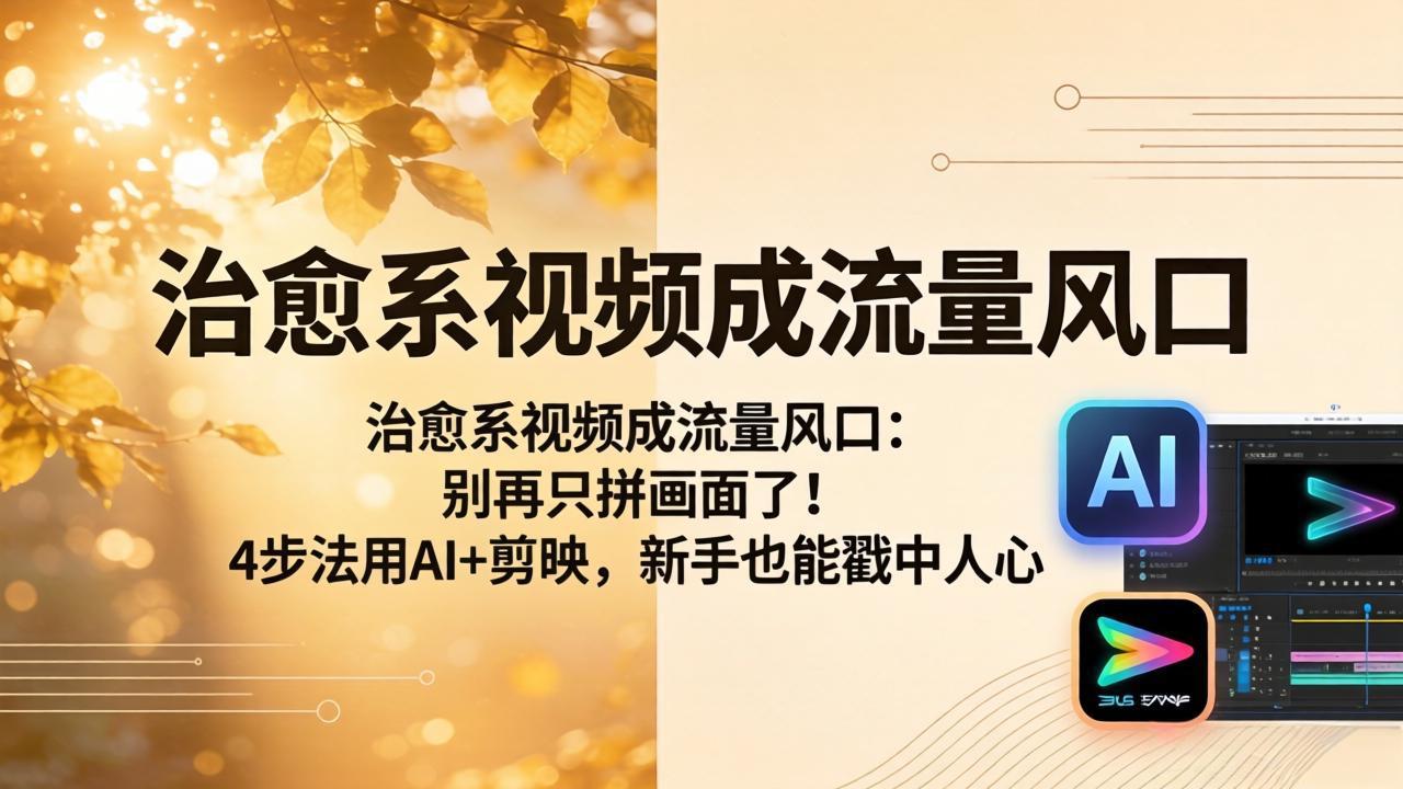 治愈系视频成流量风口：别再只拼画面了！4步法用AI+剪映，新手也能戳中人心-易创网