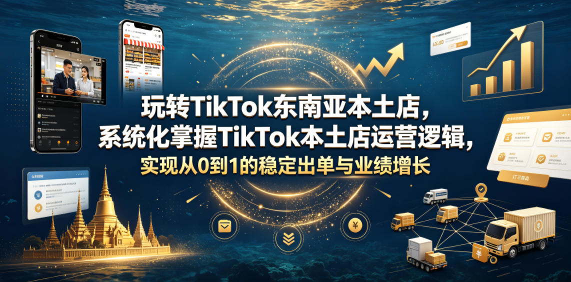 玩转TikTok东南亚本土店，系统化掌握TikTok本土店运营逻辑，实现从0到1的稳定出单与业绩增长-易创网