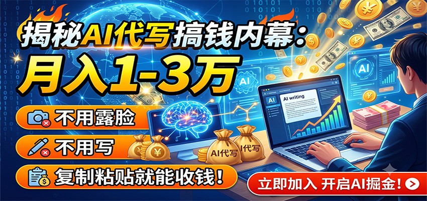 揭秘AI代写搞钱内幕：月入1-3万，不用露脸不用写，复制粘贴就能收钱！-易创网