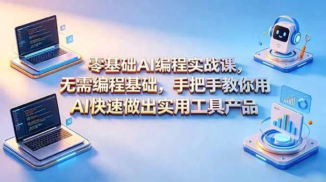 零基础AI编程实战课-更新，无需编程基础，手把手教你用AI快速做出实用工具产品-易创网