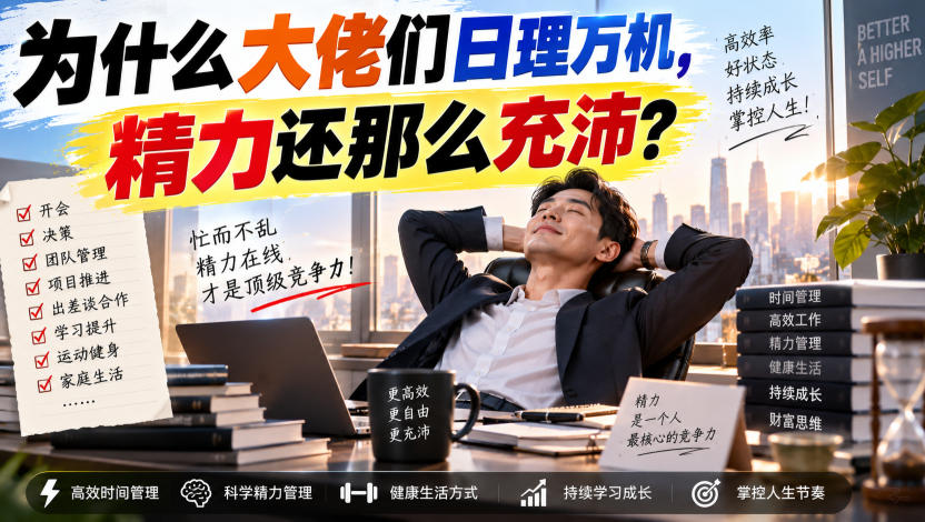 付费文章：为什么大佬们日理万机，精力还那么充沛？-易创网