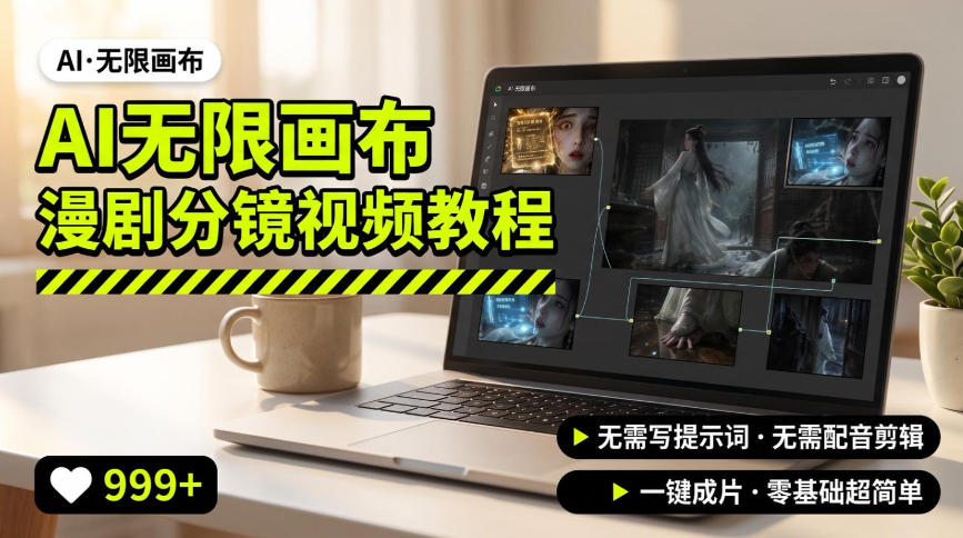 AI无限画布制作爆款漫剧分镜视频搭建教程，无需写脚本，无需制作音频，一键制作超简单-易创网