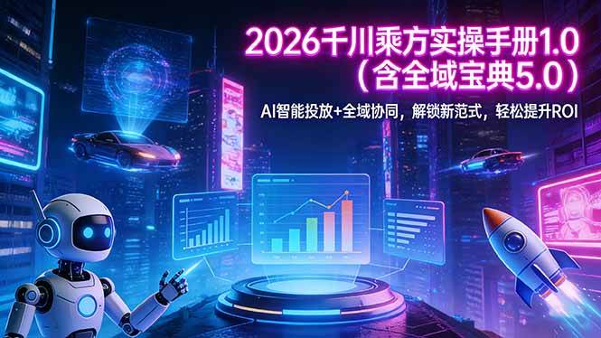 （17625期）2026 千川乘方实操手册 1.0（含全域宝典 5.0）AI 智能投放+全域协同，解锁新范式，轻松提升ROI-易创网