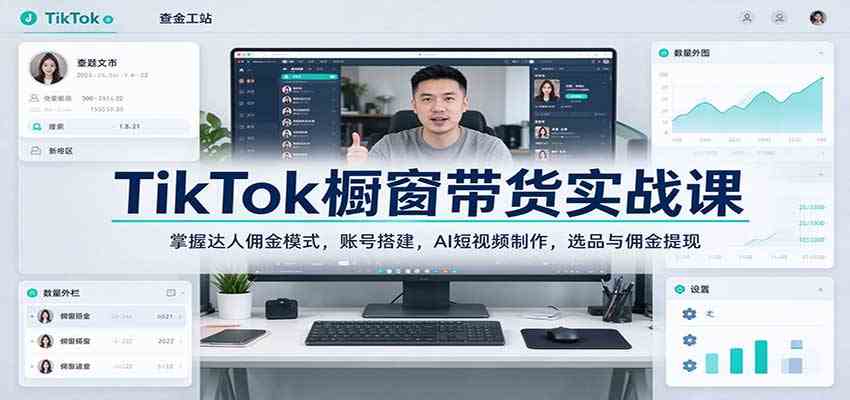 TikTok橱窗带货实战课：掌握达人佣金模式，账号搭建，AI短视频制作，选品与佣金提现-易创网