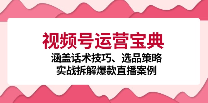 视频号运营宝典：涵盖话术技巧、选品策略、实战拆解爆款直播案例-易创网