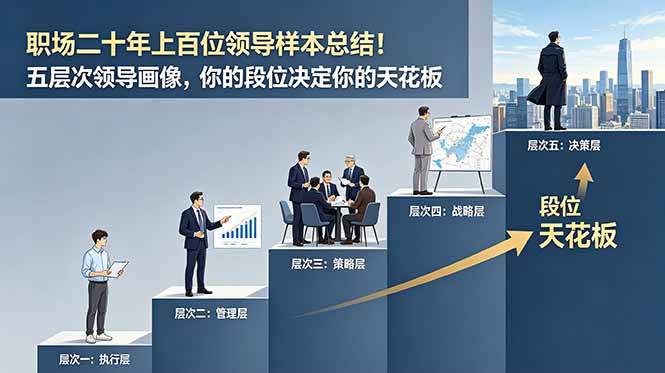 （18900期）付费文章：职场二十年上百位领导样本总结！五层次领导画像，你的段位决定你的天花板-易创网
