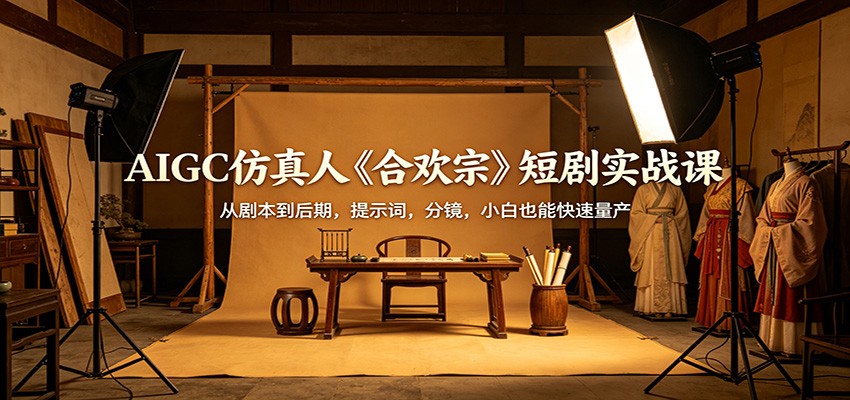 AIGC仿真人《合欢宗》短剧实战课：从剧本到后期，提示词，分镜，小白也能快速量产-易创网