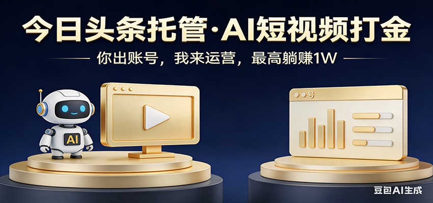 头条号AI托管，我提供作品，你提供账号，每天5分钟发布，小白躺赚3000+-易创网
