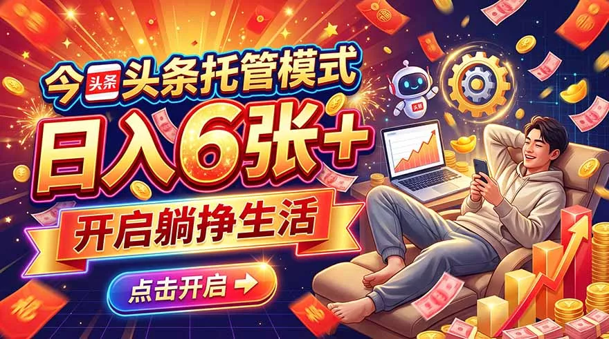 今日头条AI托管模式，每天5分钟，最高月入5000+，操作超简单，零门槛-易创网