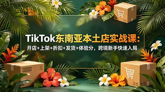 TikTok东南亚本土店实战课：开店+上架+折扣+发货+体验分，跨境新手快速入局-易创网