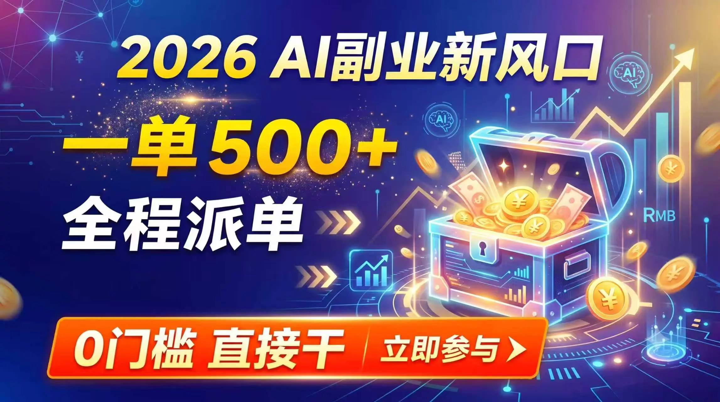 【2026】AI副业新风口，一单500+，全程派单，0门槛直接干-易创网