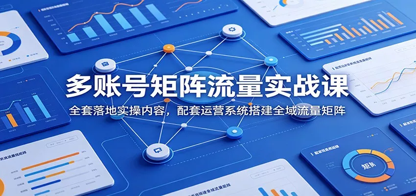 多账号矩阵流量实战课：全套落地实操内容，配套运营系统搭建全域流量矩阵-易创网