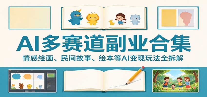 AI多赛道副业合集：情感绘画、民间故事、绘本等AI变现玩法全拆解-易创网