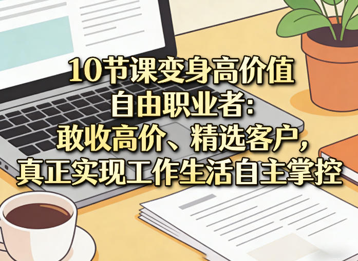 10节课变身高价值自由职业者：敢收高价、精选客户，真正实现工作生活自主掌控-易创网