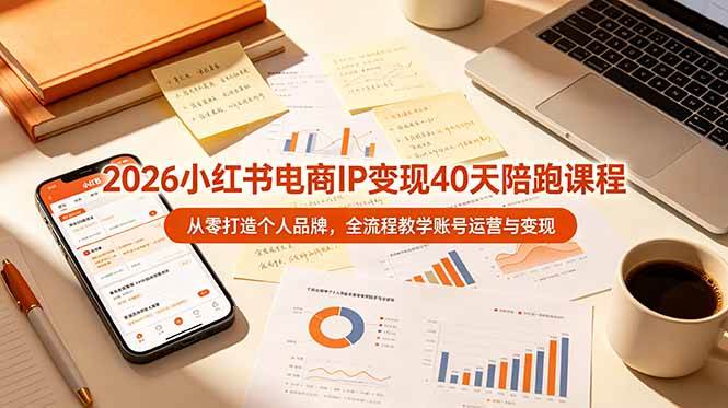 （19103期）2026小红书电商IP变现40天陪跑课程-11期，从零打造个人品牌，全流程教学账号运营与变现-易创网